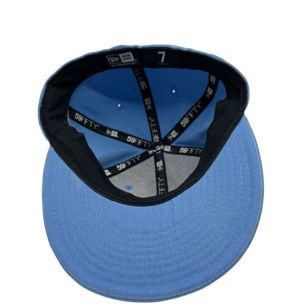 New Era 59FIFTY UNC Tar Heels Fitted Hat Size 7 Blue Good NCAA Baseball Cap - Picture 8 of 12